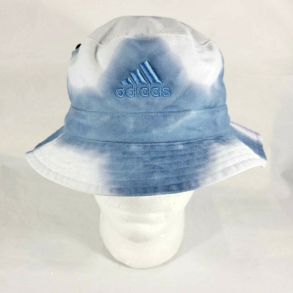 Adidas Women One Size Aeroready Color Wash Cotton Bucket Hat Tie Dye Blue Purple